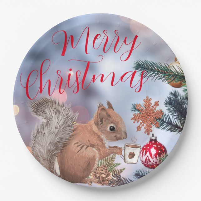 Plato De Papel Merry Christmas Round Plates (Anverso)