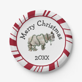 Plato De Papel Merry Christmas Shetland Pony Plates