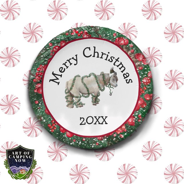 Plato De Papel Merry Christmas Shetland Pony Plates (Subido por el creador)