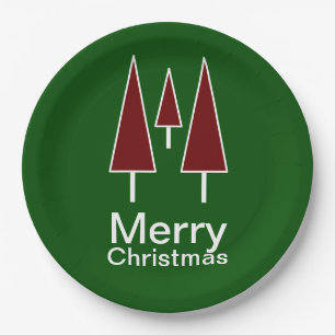 Plato De Papel Merry Christmas Typography Tableware Paper Placas