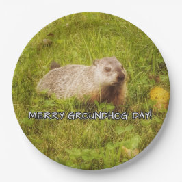 Plato De Papel Merry Groundhog Day