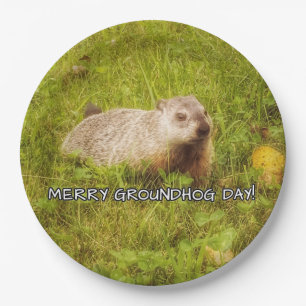 Plato De Papel Merry Groundhog Day