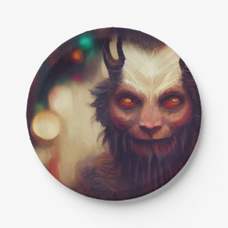 Plato De Papel Merry Krampus Navidades Fiesta Plates & Bowls