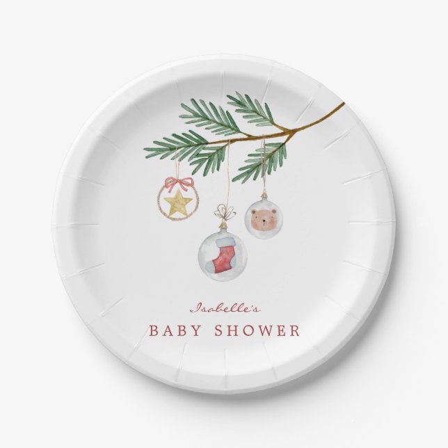 Plato De Papel Merry Little Baby Shower (Anverso)