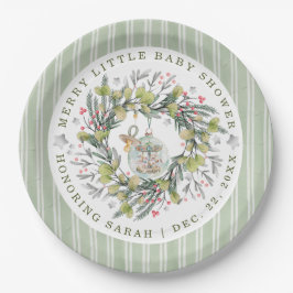 Plato De Papel Merry Little Baby Shower Dinner Plates