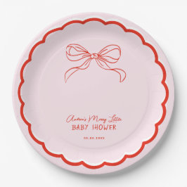 Plato De Papel Merry Little Baby Shower Hand Drawn Christmas