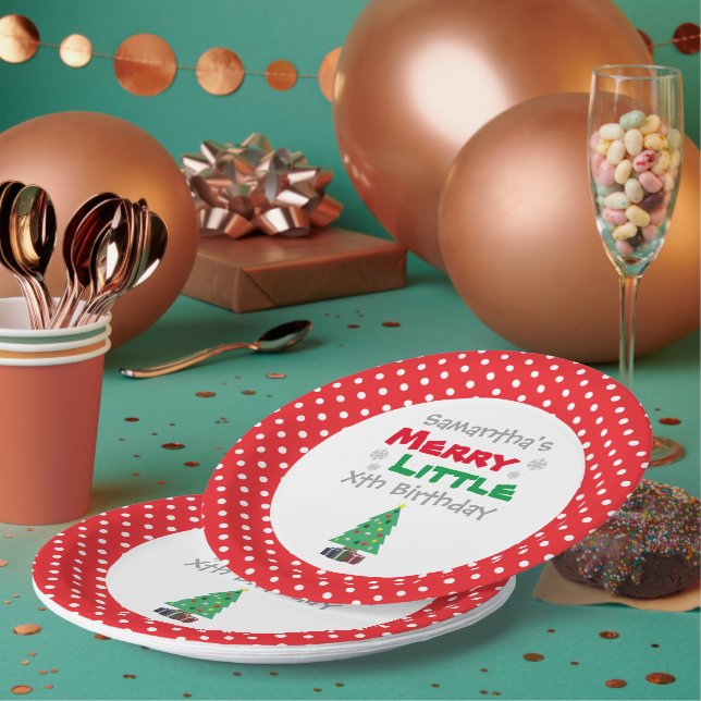 Plato De Papel Merry Little Birthday Paper Plate (Multi)