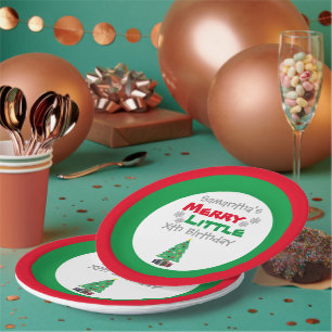 Plato De Papel Merry Little Birthday Paper Plates