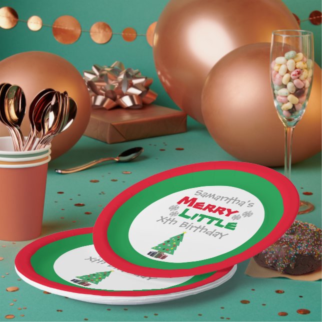 Plato De Papel Merry Little Birthday Paper Plates (Multi)