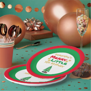 Plato De Papel Merry Little Birthday Paper Plates