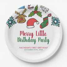 Merry Little Navidades Personalizado de cumpleaños