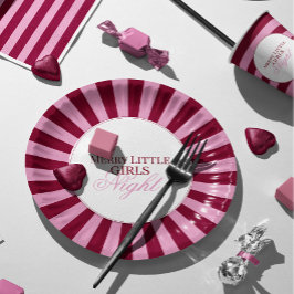 Plato De Papel Merry little red stripe Christmas Party Plate