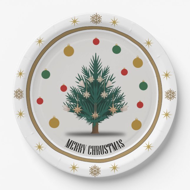 Plato De Papel Merry Moments Navidad (Anverso)