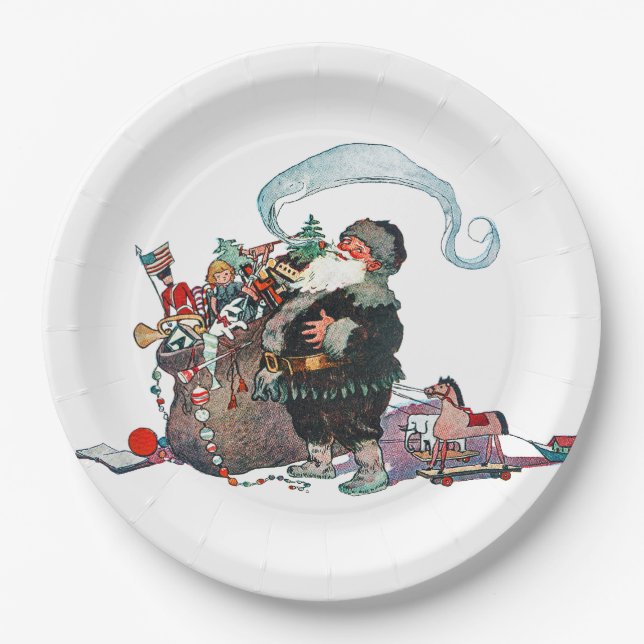 Plato De Papel Merry Old Christmas Elf, Jessie Willcox Smith (Anverso)