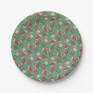 Plato De Papel Merry Woofmas Pug Dogs