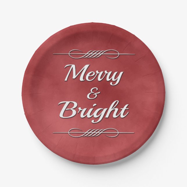 Plato De Papel Merry y Bright (Anverso)