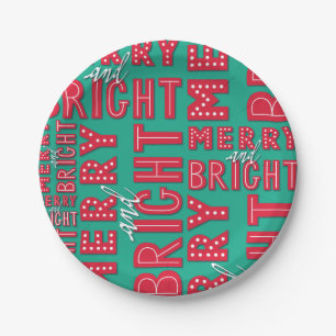 Plato De Papel Merry y Bright