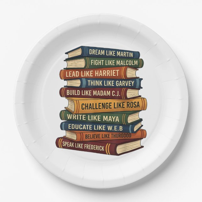 Plato De Papel Mes de la Historia Negra Sueño (Anverso)