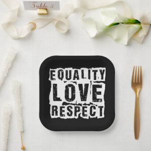 Plato De Papel Mes del orgullo de amor y respeto por la igualdad