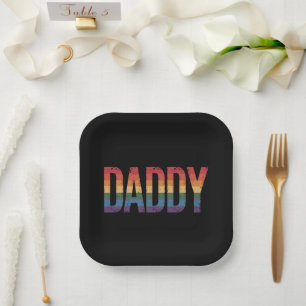 Plato De Papel Mes del Orgullo Gay del Papá Día del Padre LGBTQ A