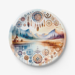 Plato De Papel Mes del Patrimonio Nativo Estadounidense