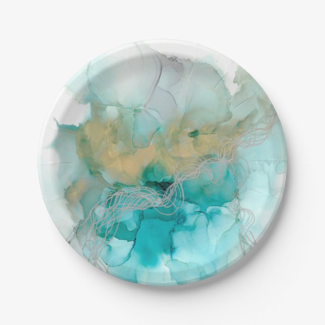 Plato De Papel Metálicos entrelazados (Anverso)