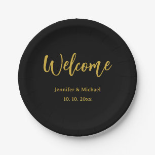 Plato De Papel Metallic Gold y Black Profesional Moderno Elegante