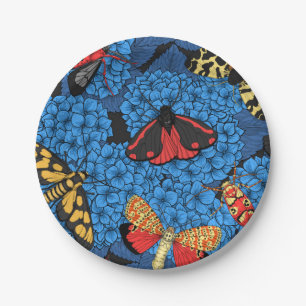 Plato De Papel Metas de hidrangea azul