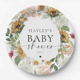 Plato De Papel Mews Sunflower Fall Baby Shower