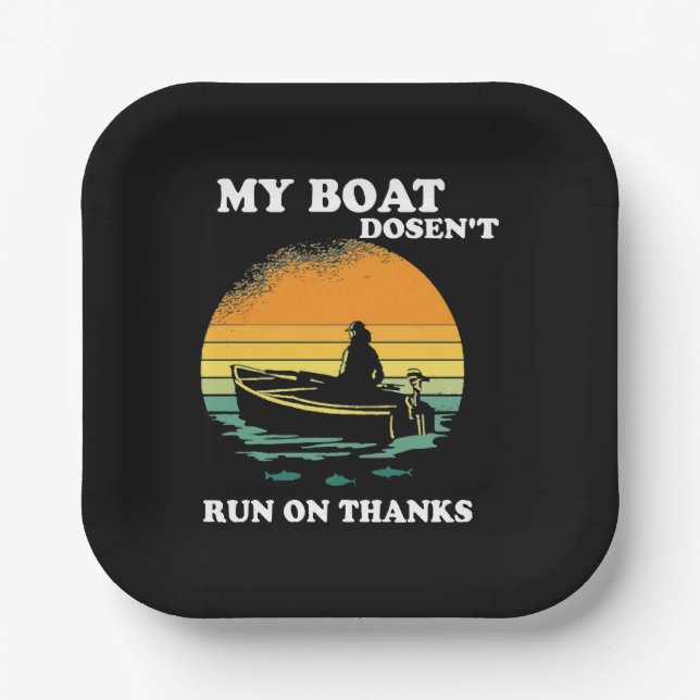 Plato De Papel Mi Barco No Funciona Con Gracias (Anverso)