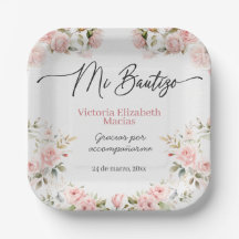 Mi Bautizo Para Niña Pink Floral Bautismo