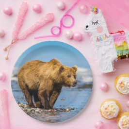 Plato De Papel Mi mamá oso viendo a sus dos hijos