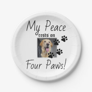 Plato De Papel Mi paz descansa en cuatro varas - Cute Pet Lover C