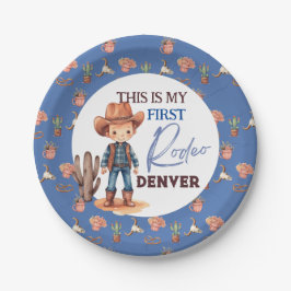 Plato De Papel Mi primera fiesta de cumpleaños de Rodeo 1occident