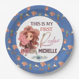 Plato De Papel Mi primera fiesta de cumpleaños de Rodeo 1occident