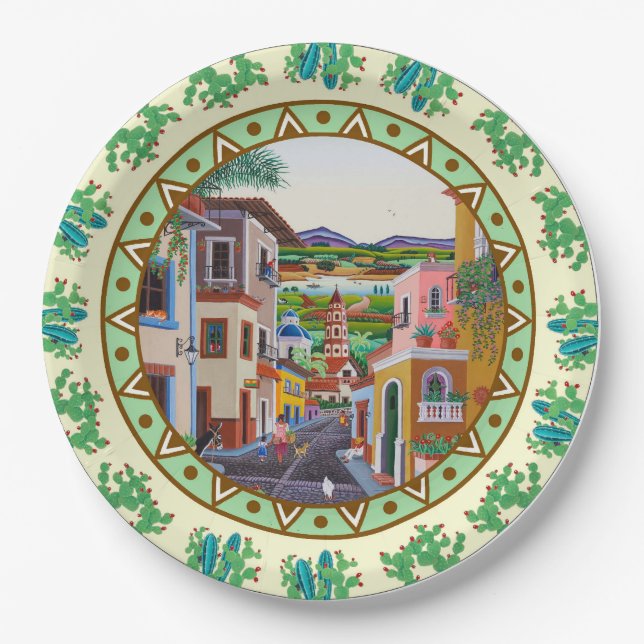 Plato De Papel Mi pueblo (Anverso)