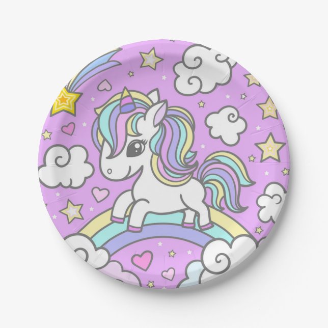 Plato De Papel Mi unicornio favorito (Anverso)
