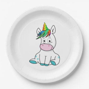 Plato De Papel Mi unicornio lindo