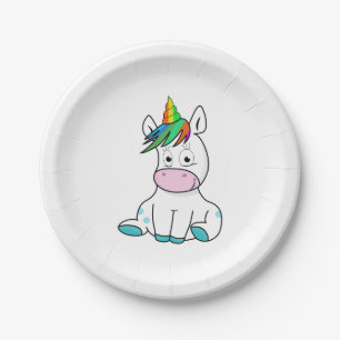 Plato De Papel Mi unicornio lindo