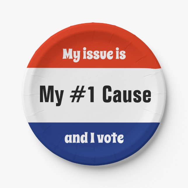 Plato De Papel Mi voto en las elecciones (Anverso)