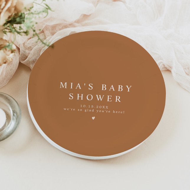Plato De Papel MIA Arched Boho Terracotta Baby Shower (Subido por el creador)