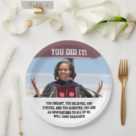 Plato De Papel Michelle Obama - Graduación YDI