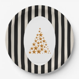 Plato De Papel Mid century christmas tree with Golden star