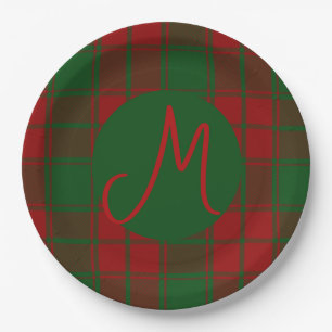 Plato De Papel Middleton Tartan Monogrammed