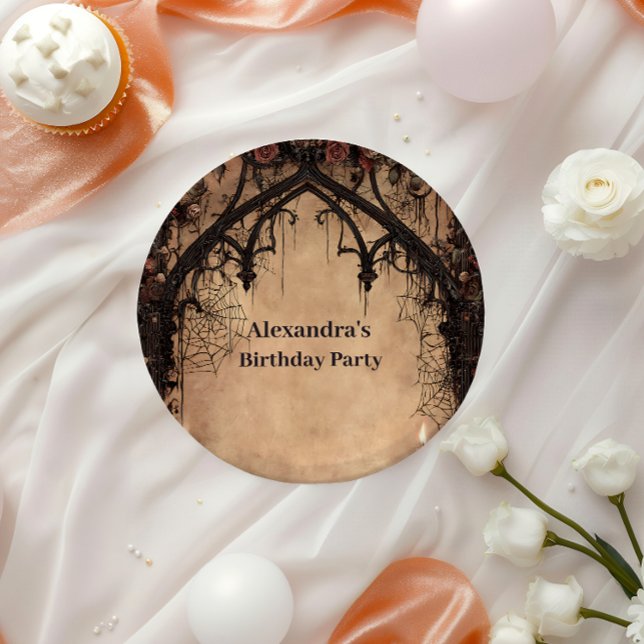 Plato De Papel Midnight Gothic Cathedral Birthday (Subido por el creador)