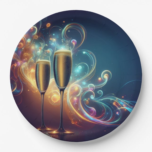 Plato De Papel Midnight Toast Paper Plates (Anverso)