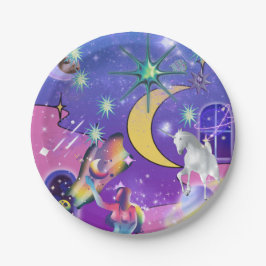 Plato De Papel Mikitiez aquarius galaxia verano cerveza brillante