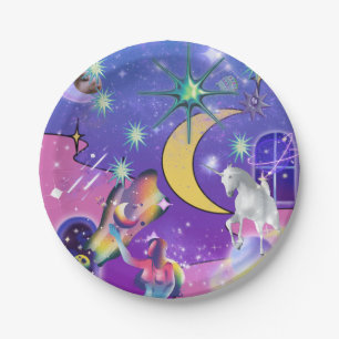 Plato De Papel Mikitiez aquarius galaxia verano cerveza brillante