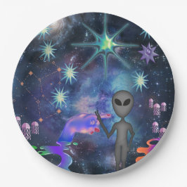 Plato De Papel Mikitiez aquarius galaxia verano resplandor