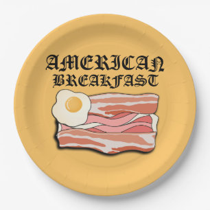 Plato De Papel Mikitiez desayuno americano beicon huevo july picn